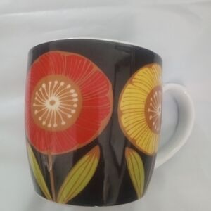 Now Designs Floral Mug with Red and Yellow Flowers 8 Oz